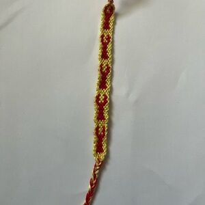 Handcrafted Red and Yellow Friendship Bracelet